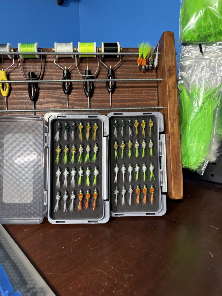 Delta Jig Co. 24-jig box set on the tying bench